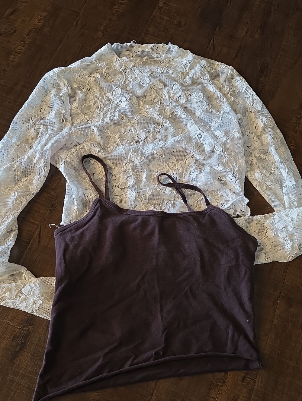 Lace Undershirt Brown Bra Top